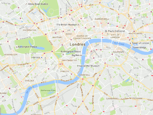 plano del centro de londres