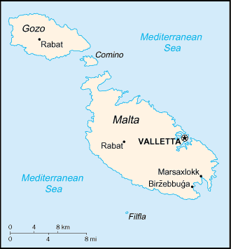 mapa de Malta