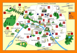 plano de los distritos de pars