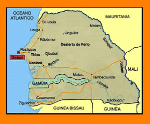 mapa de senegal  