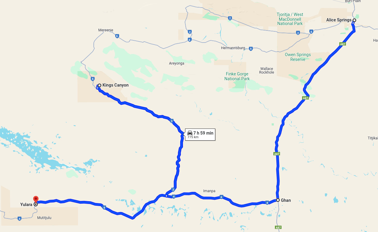 mapa de la ruta 