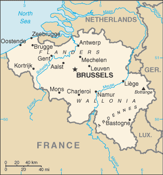 mapa de Belgica