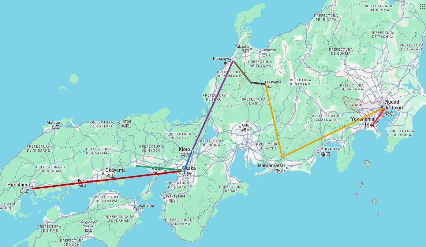 mapa de la ruta mapa de la ruta