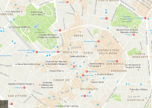 mapa Milan