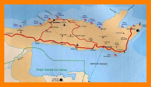 mapa de la Peninsula de Saman