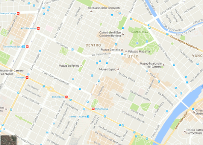 mapa Turin